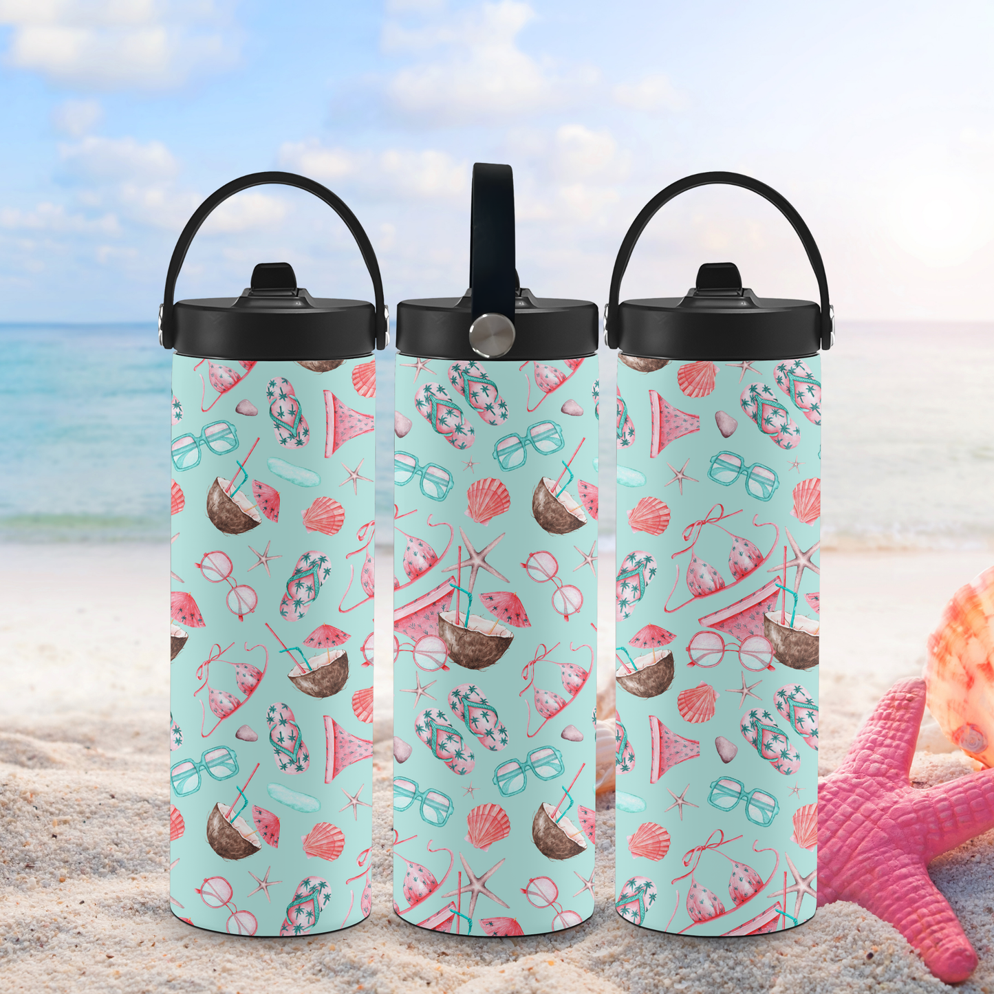 Personalized 20 oz Leak-Proof Water Bottle | Stainless Steel School Tumbler with Handle
