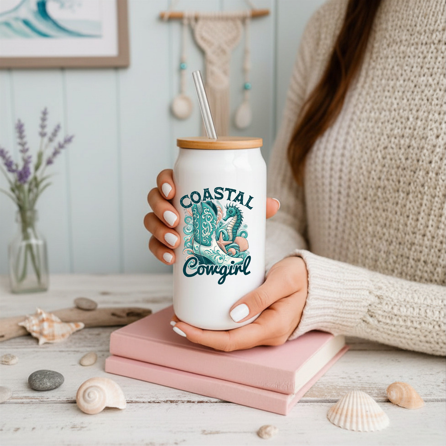 Coastal Cowgirl Boots & Starfish Tumbler, Tote Bag & Accessories π€ π