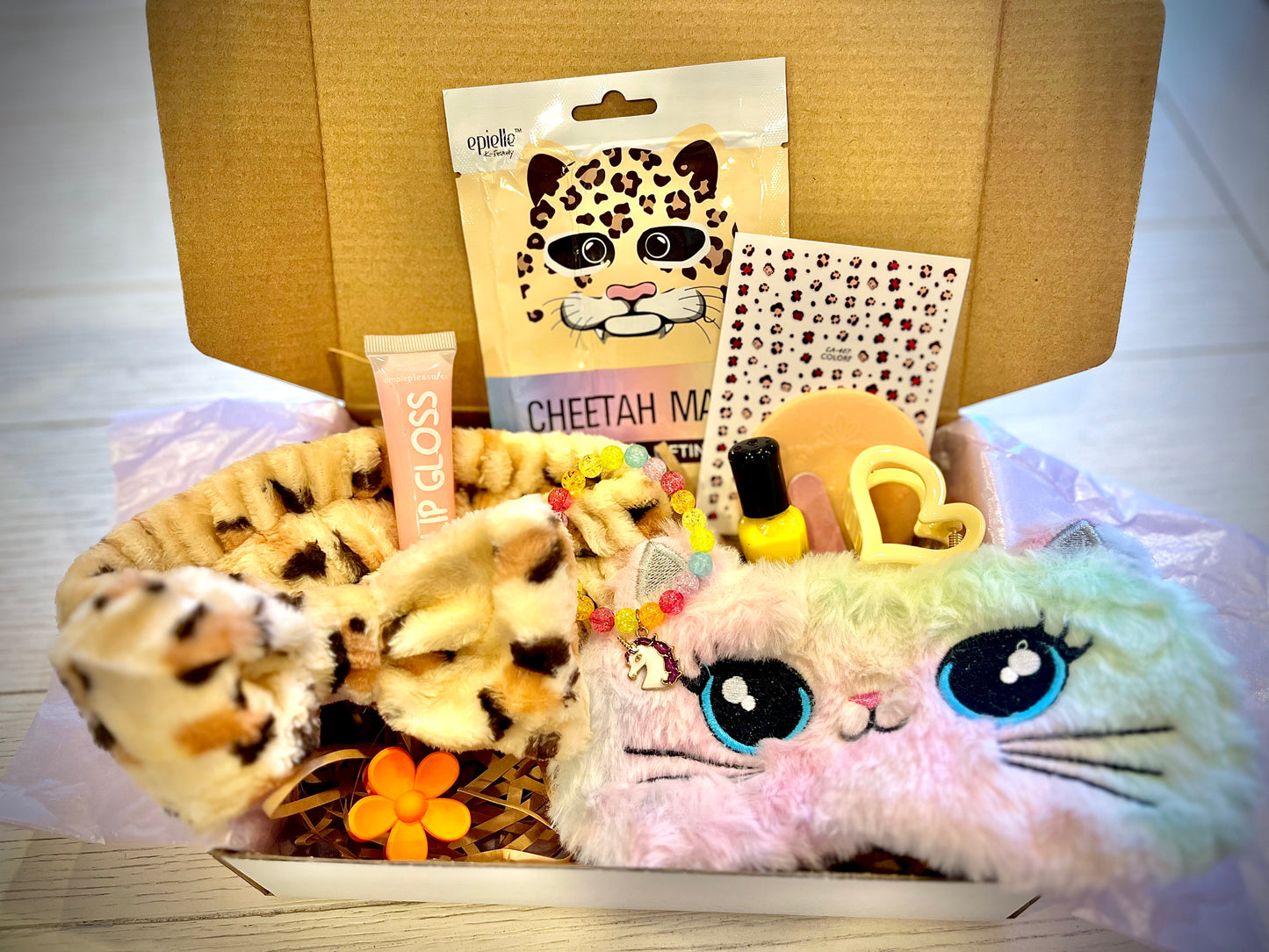 Girls Cheetah Spa Gift Box