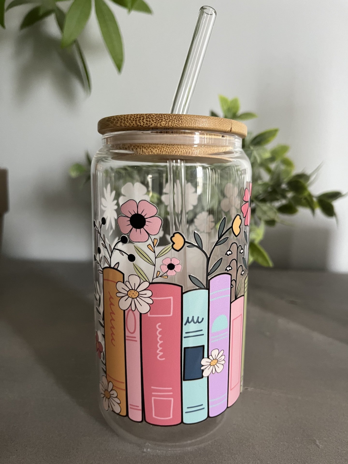 Book Club 16 oz Glass Tumbler