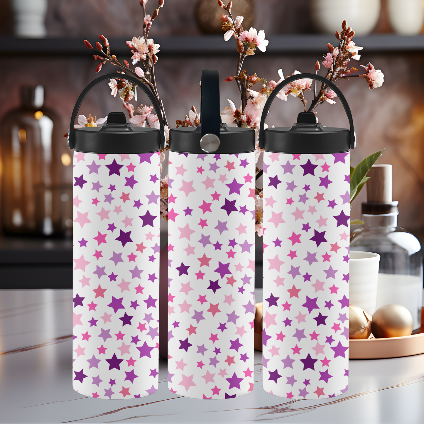 Personalized 20 oz Leak-Proof Water Bottle | Stainless Steel School Tumbler with Handle