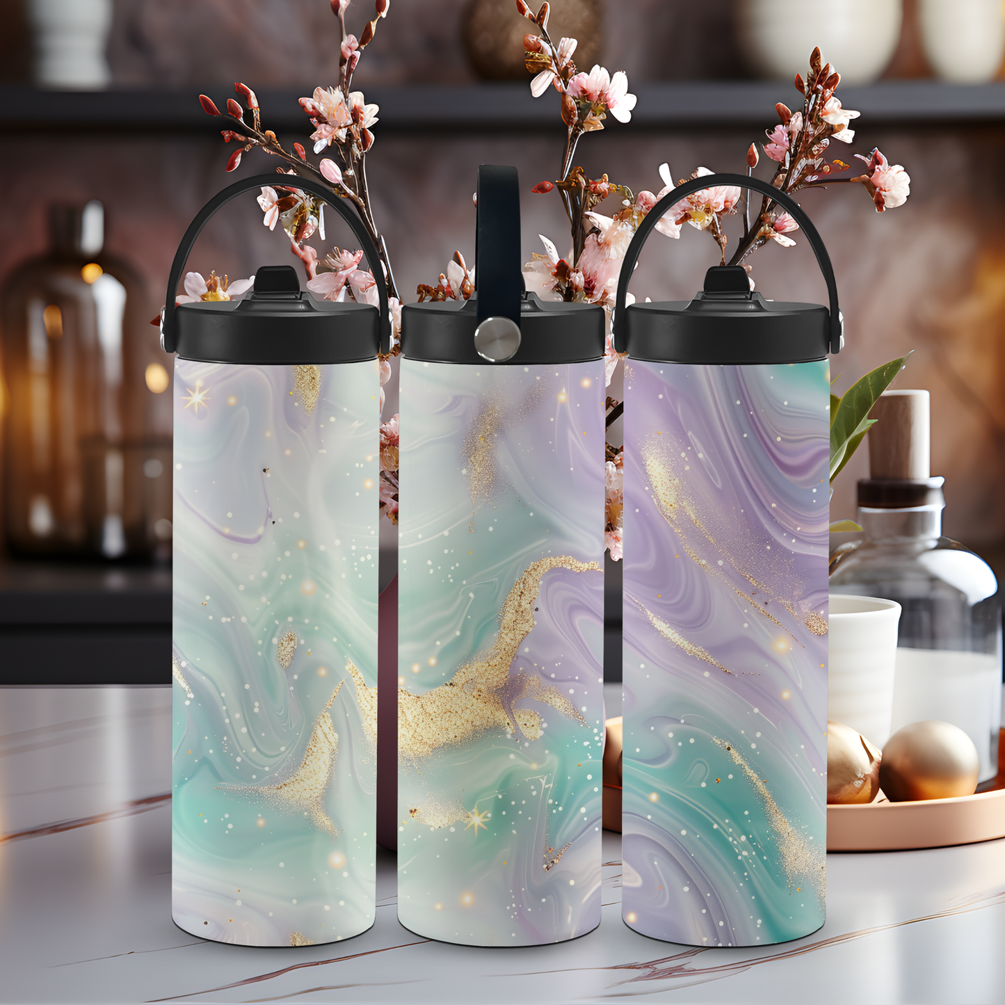Personalized 20 oz Leak-Proof Water Bottle | Stainless Steel School Tumbler with Handle