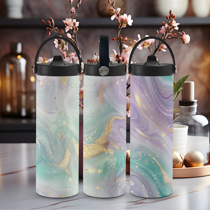 Personalized 20 oz Leak-Proof Water Bottle | Stainless Steel School Tumbler with Handle