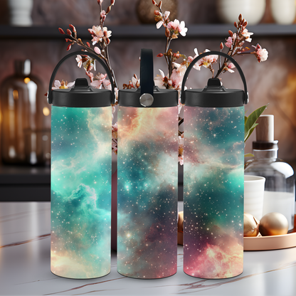 Personalized 20 oz Leak-Proof Water Bottle | Stainless Steel School Tumbler with Handle