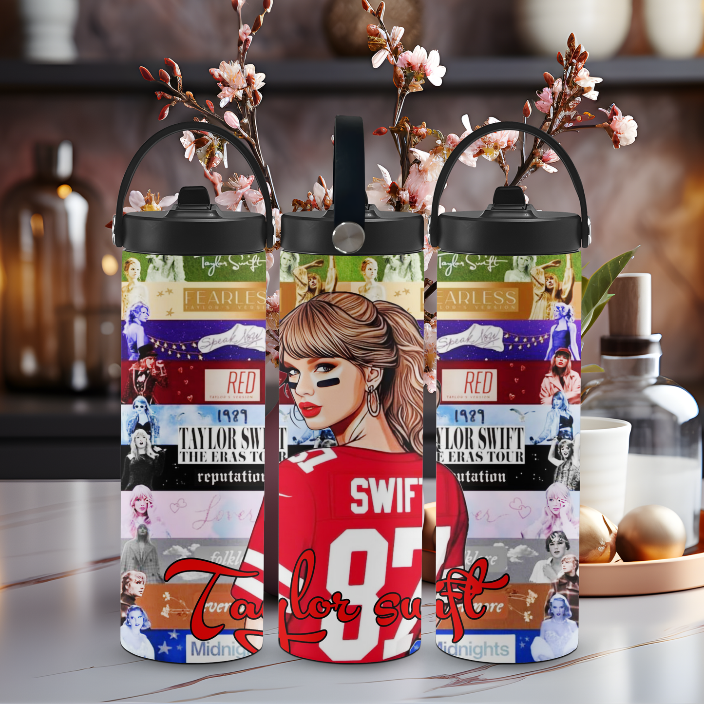 Personalized 20 oz Leak-Proof Water Bottle | Stainless Steel School Tumbler with Handle