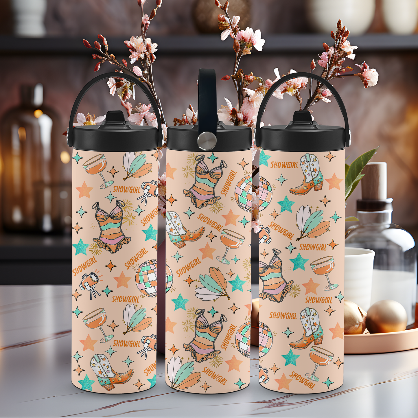 Personalized 20 oz Leak-Proof Water Bottle | Stainless Steel School Tumbler with Handle