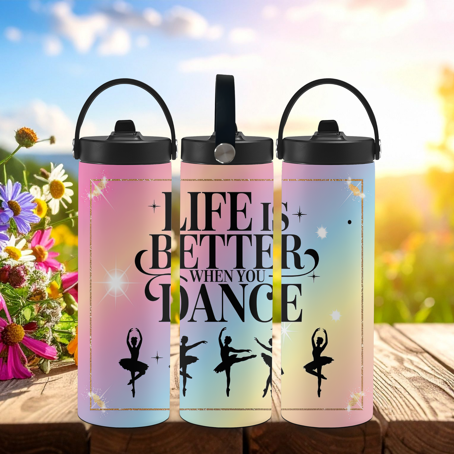 Personalized 20 oz Leak-Proof Water Bottle | Stainless Steel School Tumbler with Handle