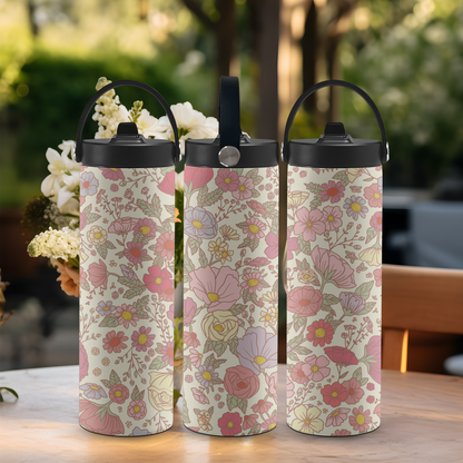 Personalized 20 oz Leak-Proof Water Bottle | Stainless Steel School Tumbler with Handle