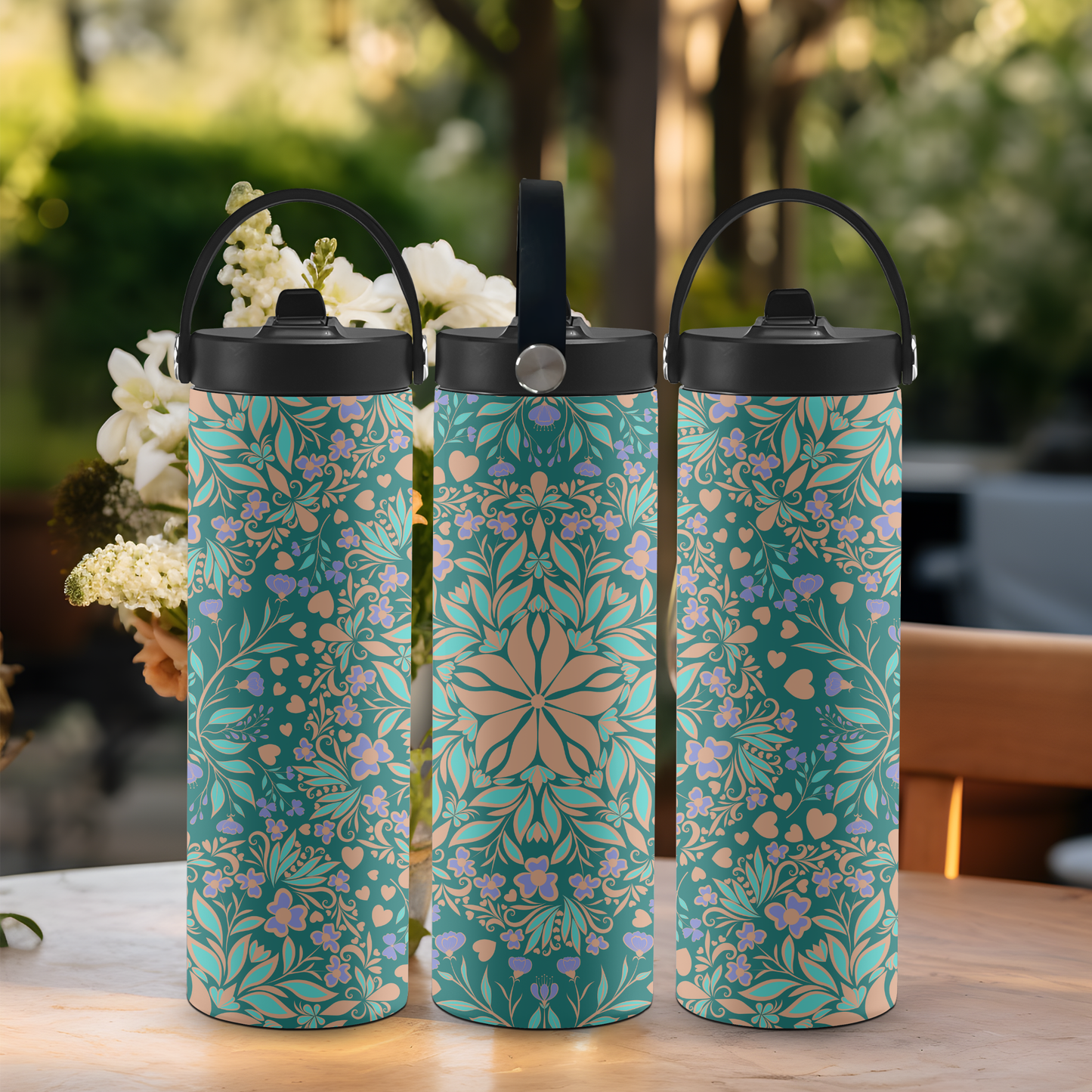 Personalized 20 oz Leak-Proof Water Bottle | Stainless Steel School Tumbler with Handle