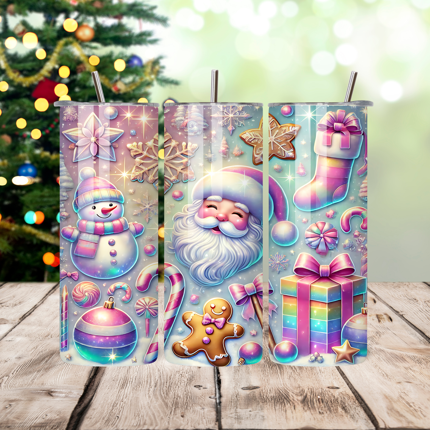 Holiday Season 20 oz Skinny Tumblers
