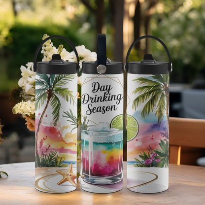 Personalized 20 oz Leak-Proof Water Bottle | Stainless Steel School Tumbler with Handle