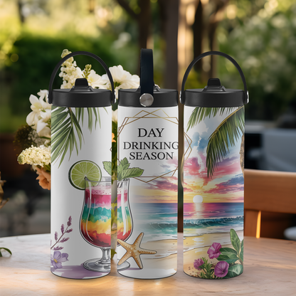 Personalized 20 oz Leak-Proof Water Bottle | Stainless Steel School Tumbler with Handle