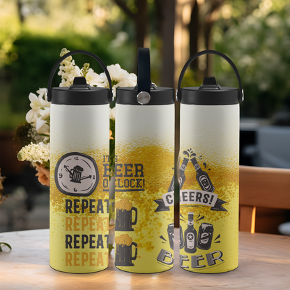 Personalized 20 oz Leak-Proof Water Bottle | Stainless Steel School Tumbler with Handle