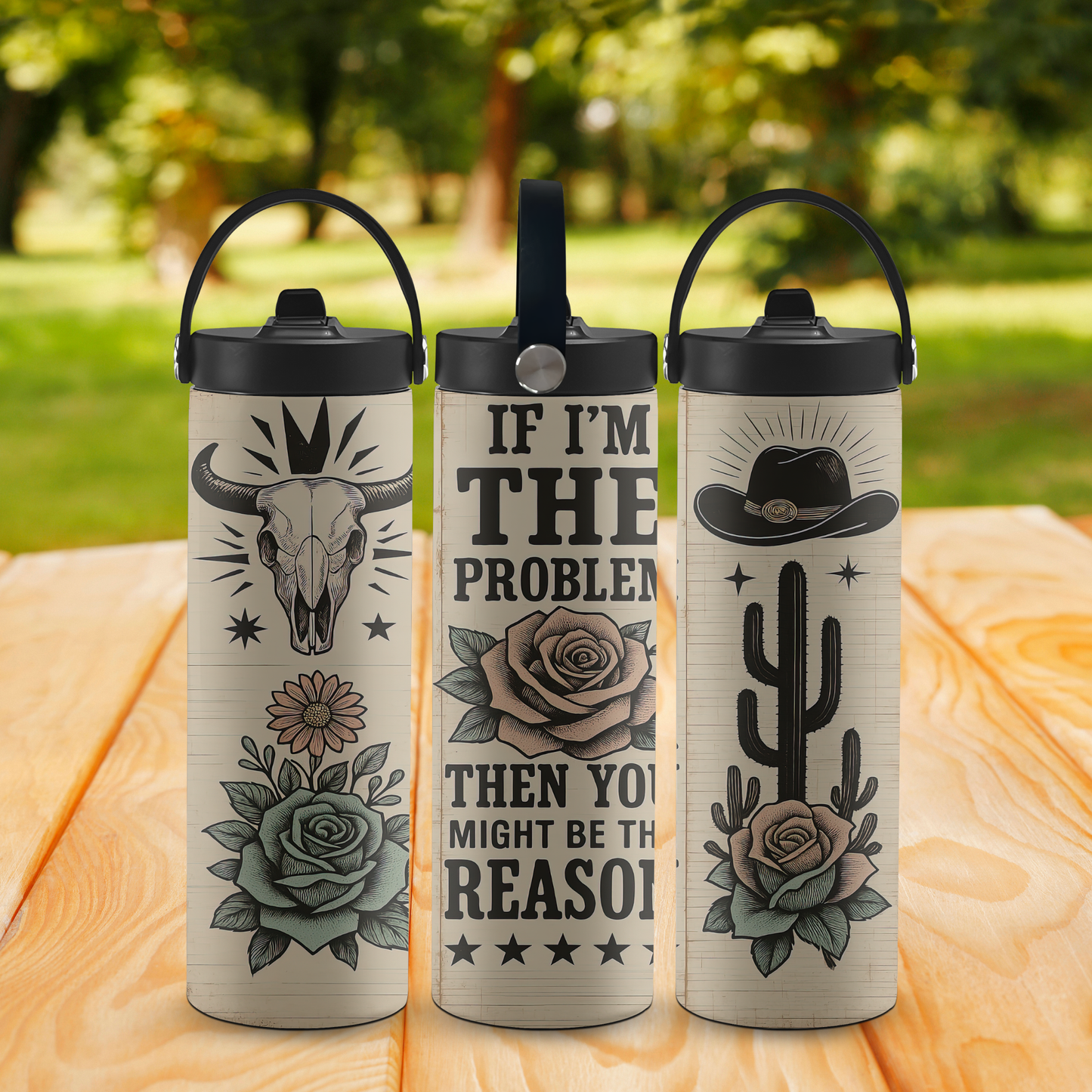 Personalized 20 oz Leak-Proof Water Bottle | Stainless Steel School Tumbler with Handle