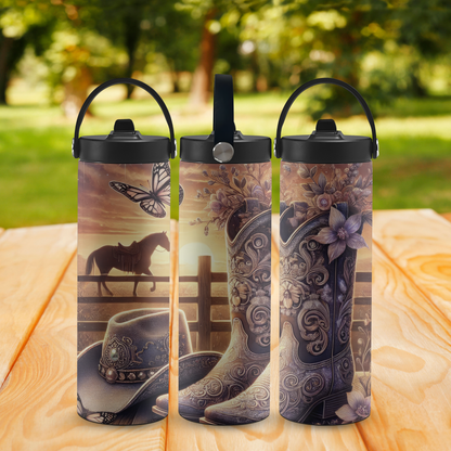 Personalized 20 oz Leak-Proof Water Bottle | Stainless Steel School Tumbler with Handle