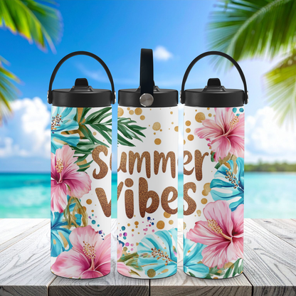 Personalized 20 oz Leak-Proof Water Bottle | Stainless Steel School Tumbler with Handle