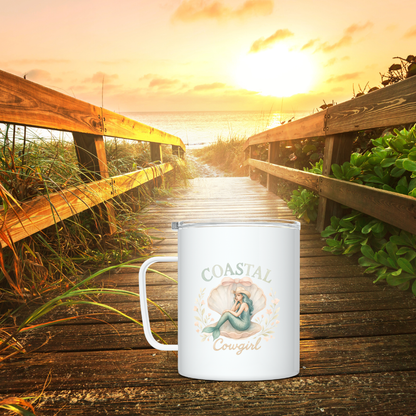 Coastal Cowgirl Mermaid Tumbler, Tote Bag & Accessories 🐚🤍