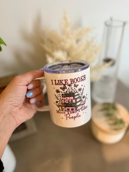 12 oz Stainless Steel Travel Mug, Bookish Designs, Gift for Her (Choose Style)