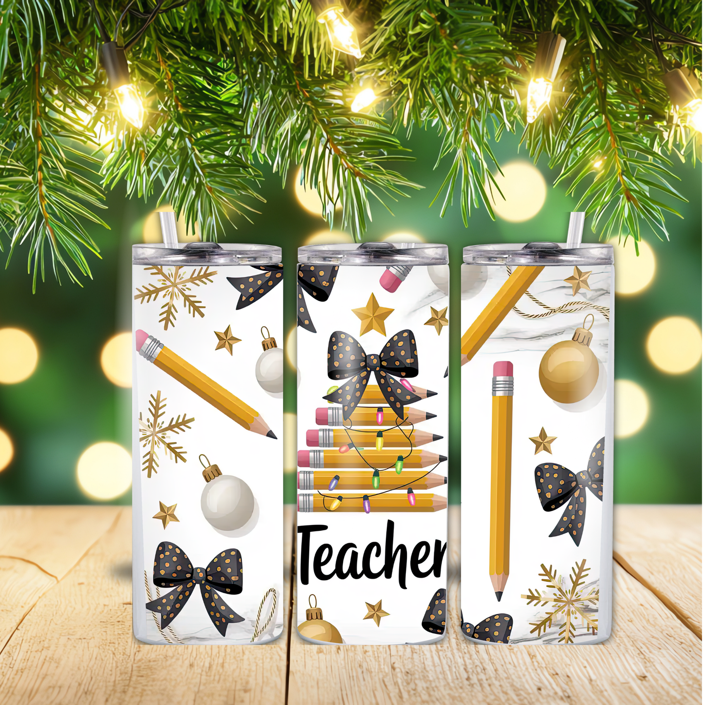Holiday Season 20 oz Skinny Tumblers