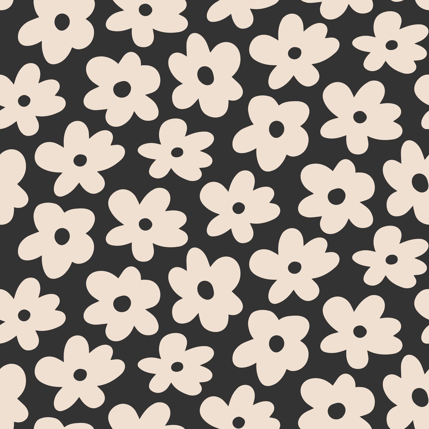 IVORY & BLK FLOWERS