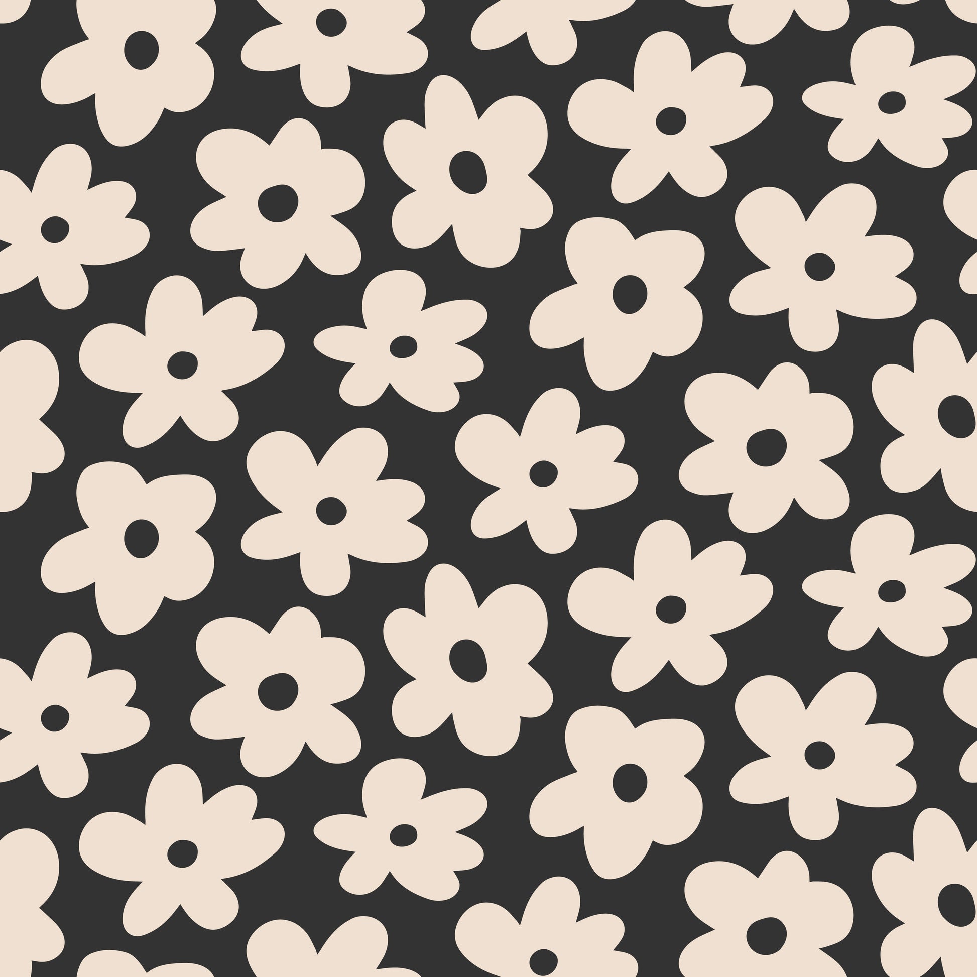 IVORY & BLK FLOWERS