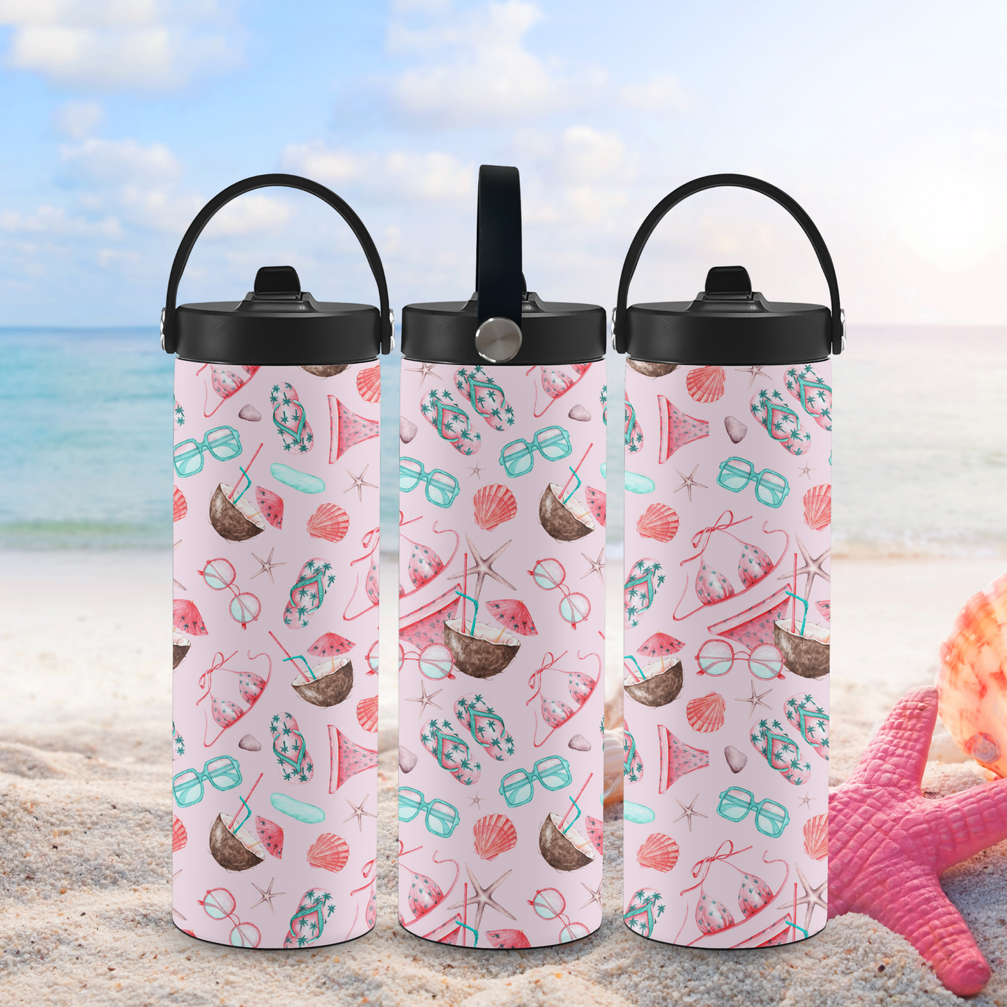 Personalized 20 oz Leak-Proof Water Bottle | Stainless Steel School Tumbler with Handle