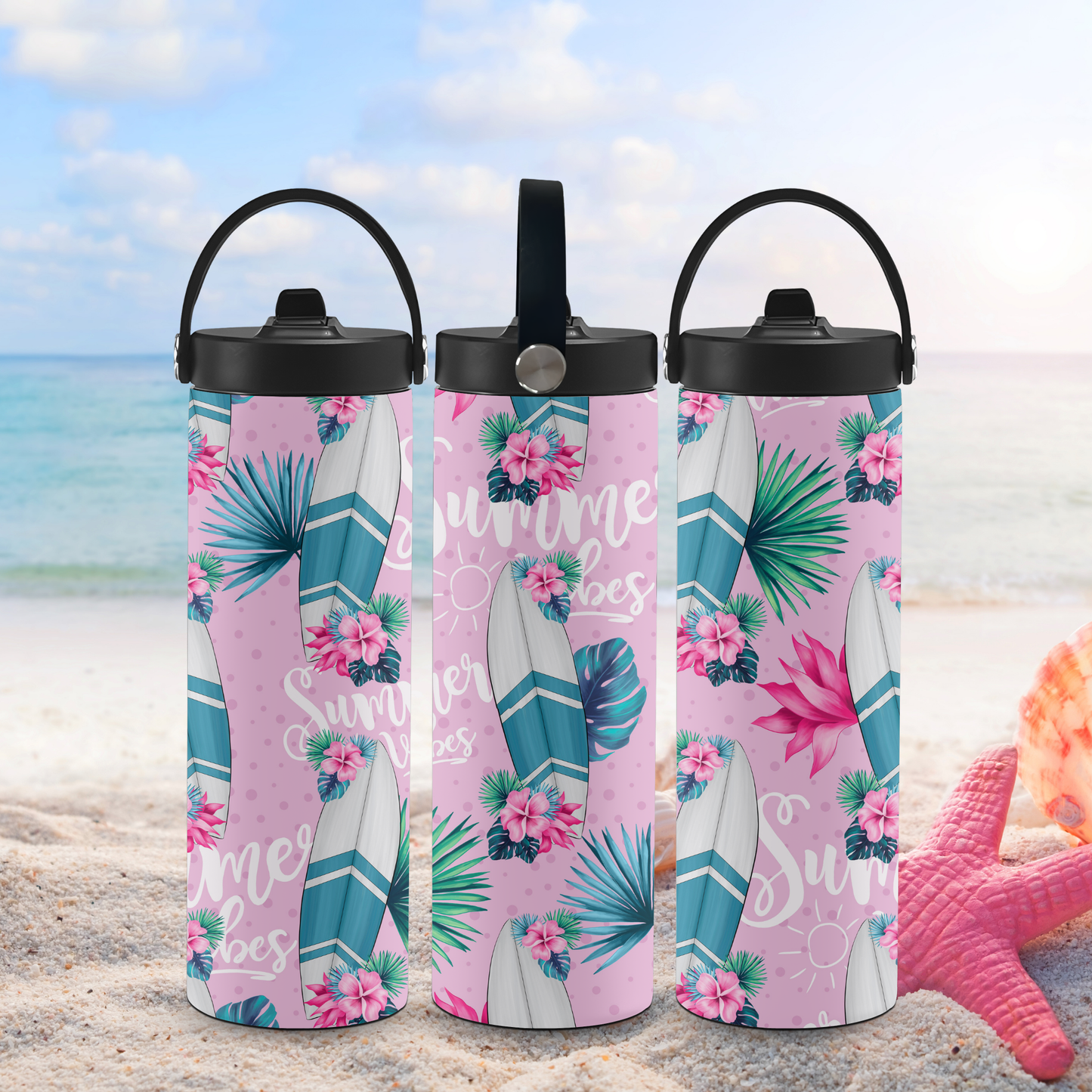 Personalized 20 oz Leak-Proof Water Bottle | Stainless Steel School Tumbler with Handle
