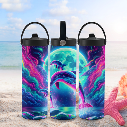 Personalized 20 oz Leak-Proof Water Bottle | Stainless Steel School Tumbler with Handle