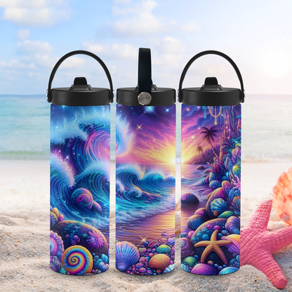 Personalized 20 oz Leak-Proof Water Bottle | Stainless Steel School Tumbler with Handle
