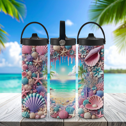 Personalized 20 oz Leak-Proof Water Bottle | Stainless Steel School Tumbler with Handle