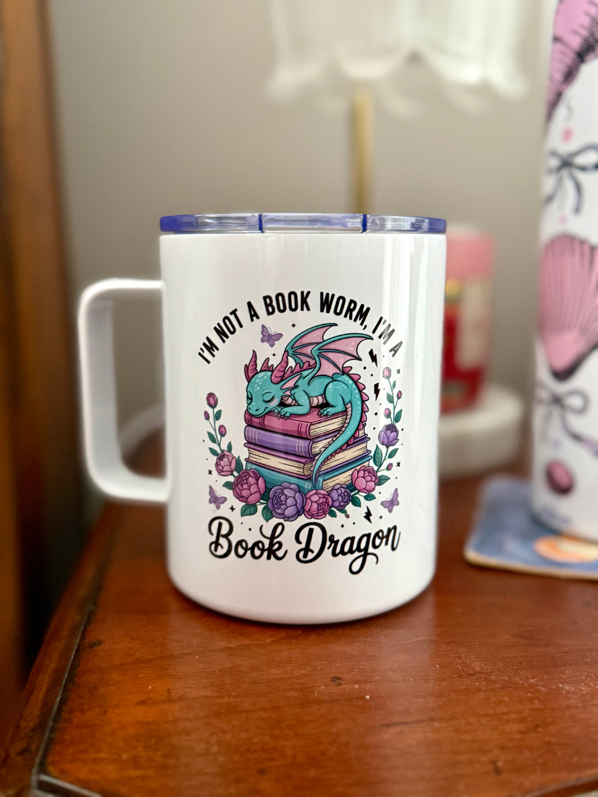 12 oz Stainless Steel Travel Mug, Bookish Designs, Gift for Her (Choose Style)