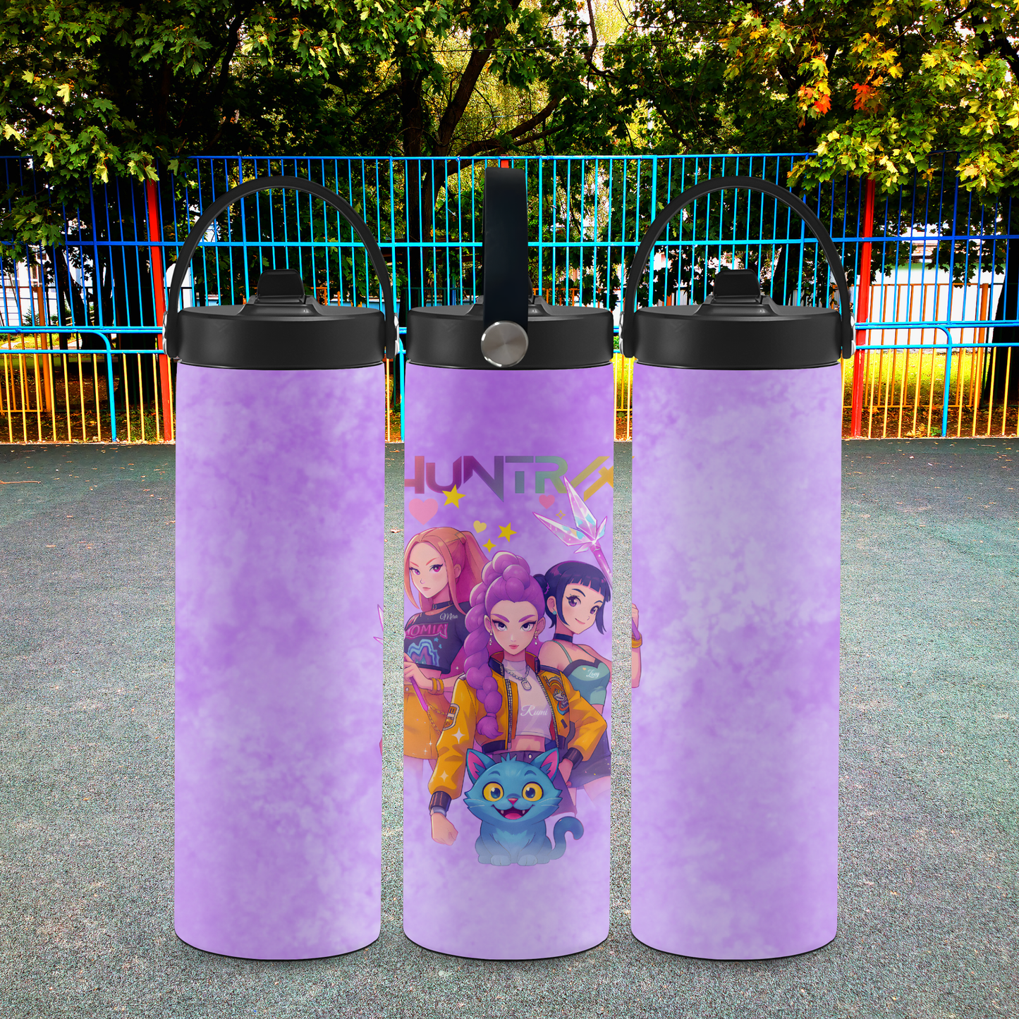 Personalized 20 oz Leak-Proof Water Bottle | Stainless Steel School Tumbler with Handle