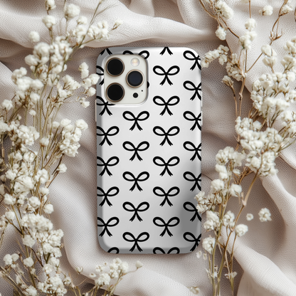 Phone Case- Black & White Bows