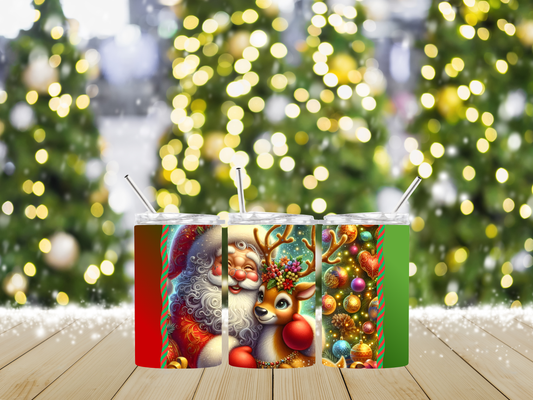 Kids Christmas 12 oz Skinny Tumbler- Holiday Edition