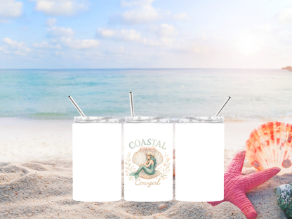 Coastal Cowgirl Mermaid Tumbler, Tote Bag & Accessories 🐚🤍