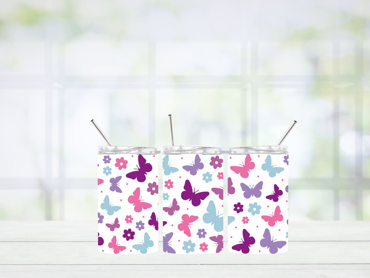 12oz Stainless Steel Skinny Tumblers – Perfect for Kids (Choose your Design)