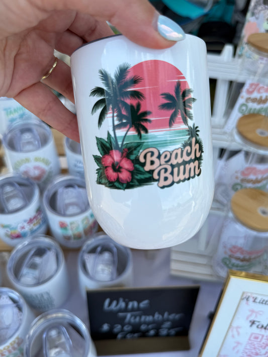 Summer 12 oz Wine Tumblers – Ready to Ship Sale