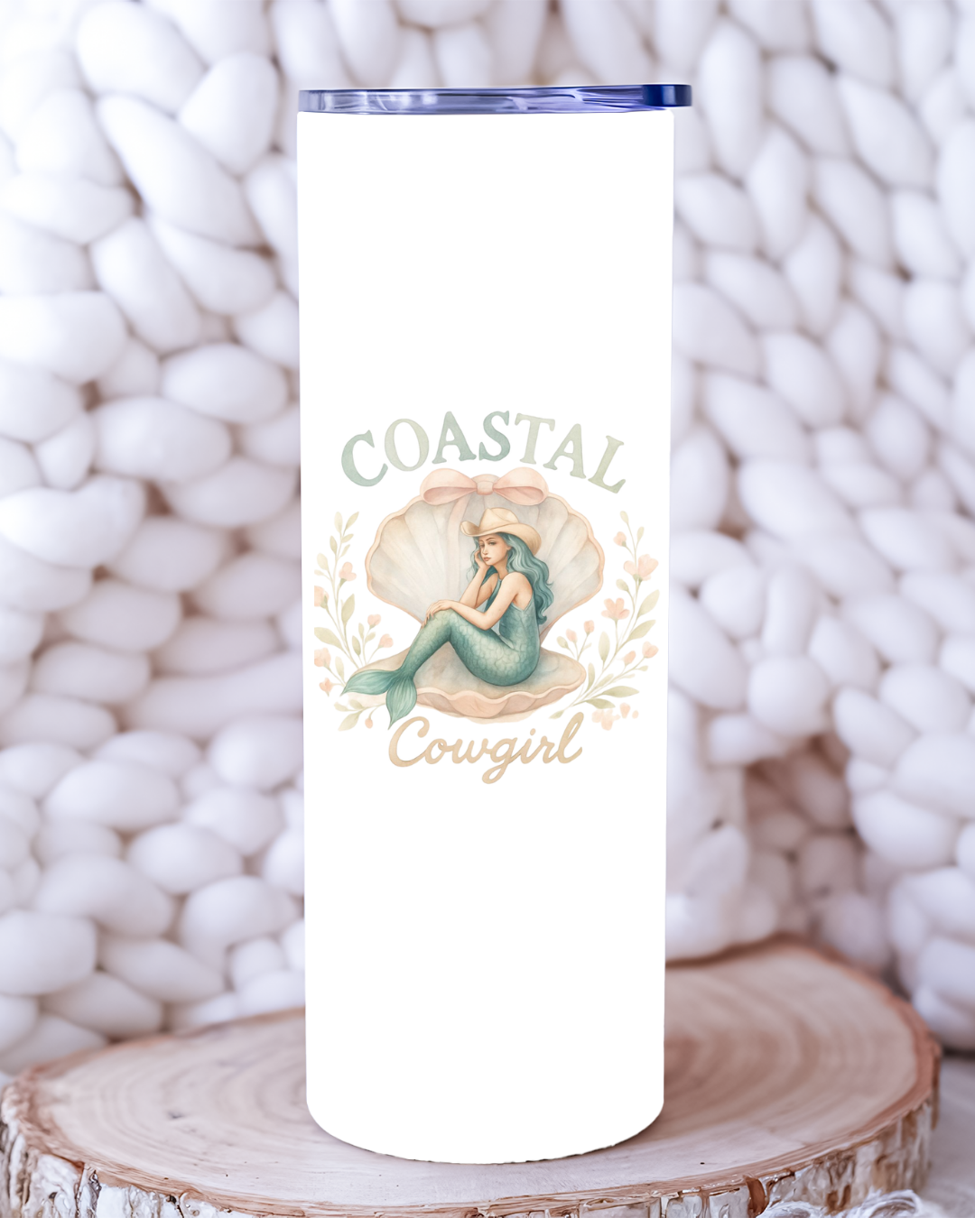 Coastal Cowgirl Mermaid Tumbler, Tote Bag & Accessories 🐚🤍