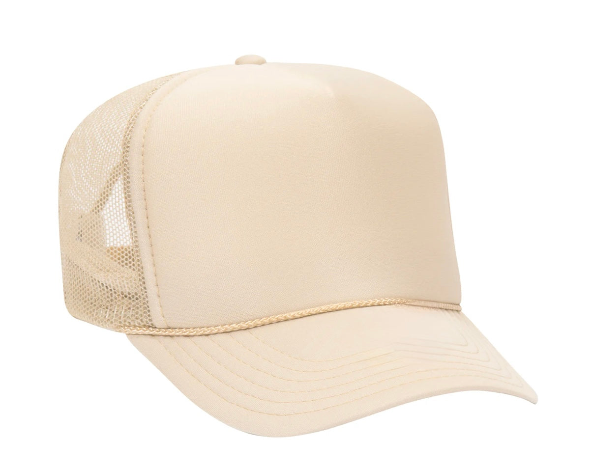 Bold puff vinyl hats made just for you – pick your color & saying!