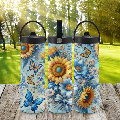 Personalized 20 oz Leak-Proof Water Bottle | Stainless Steel School Tumbler with Handle