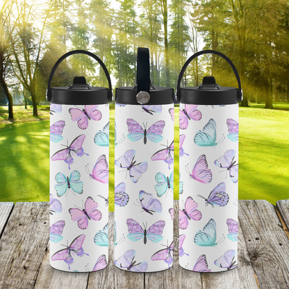Personalized 20 oz Leak-Proof Water Bottle | Stainless Steel School Tumbler with Handle