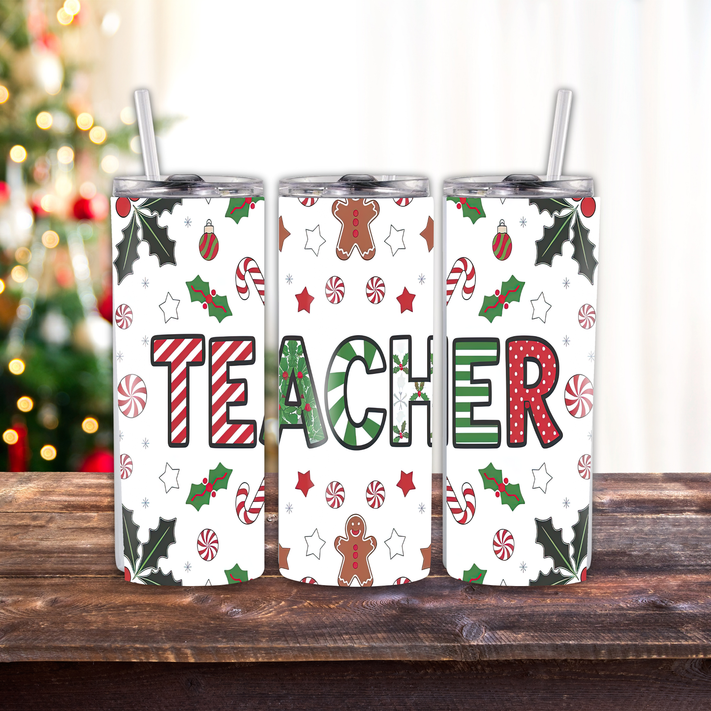 Holiday Season 20 oz Skinny Tumblers