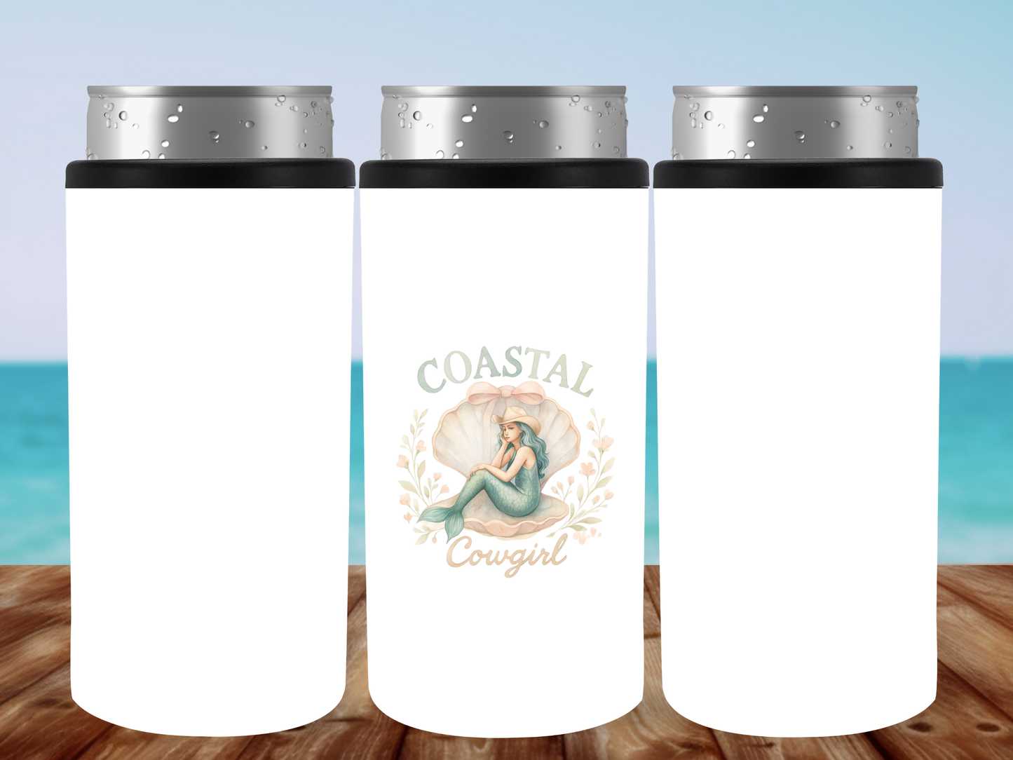 Coastal Cowgirl Mermaid Tumbler, Tote Bag & Accessories 🐚🤍