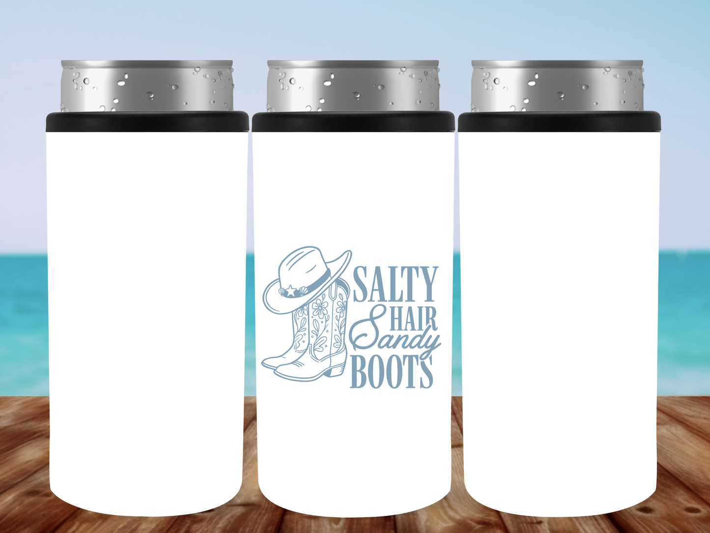 Salty Hair Sandy Boots Tumbler, Tote Bag & Coastal Accessories 🌊🤍