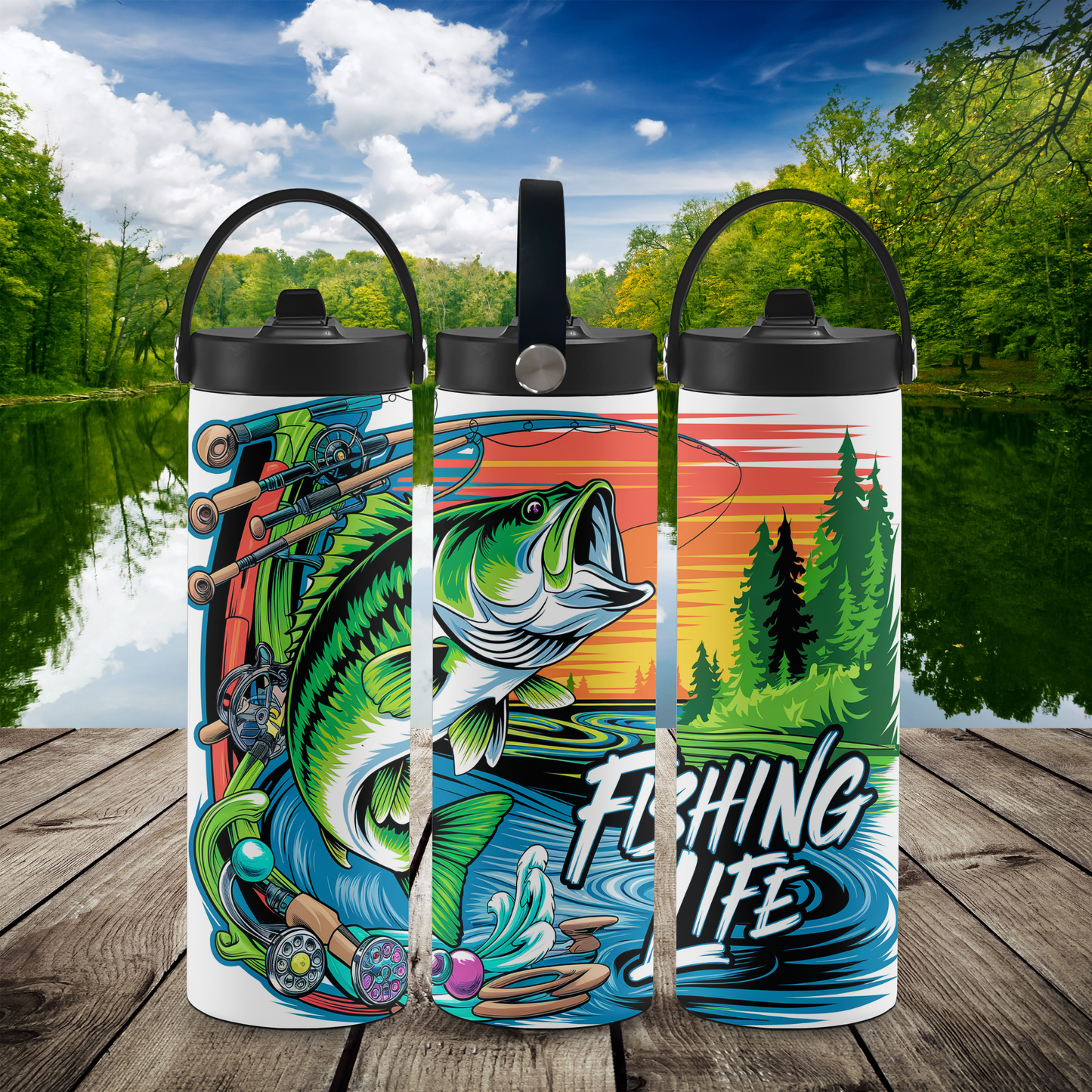 Personalized 20 oz Leak-Proof Water Bottle | Stainless Steel School Tumbler with Handle