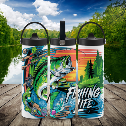 Personalized 20 oz Leak-Proof Water Bottle | Stainless Steel School Tumbler with Handle