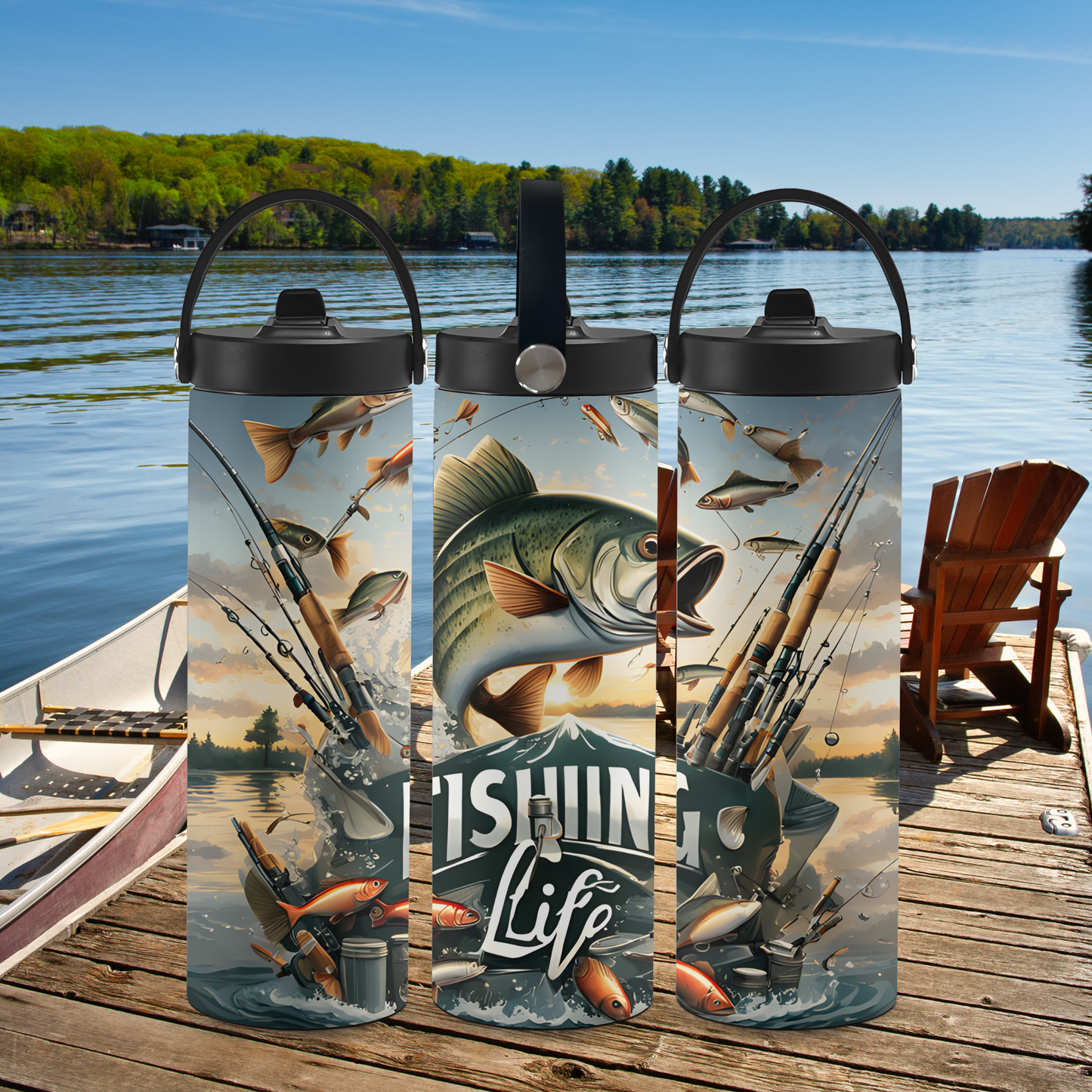 Personalized 20 oz Leak-Proof Water Bottle | Stainless Steel School Tumbler with Handle