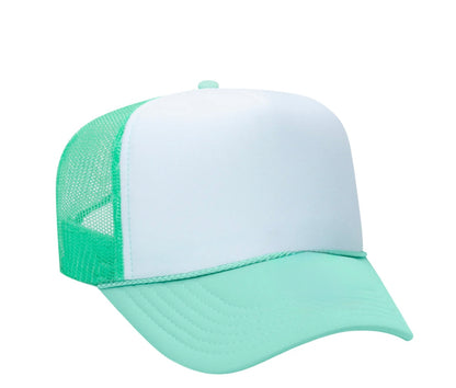 Bold puff vinyl hats made just for you – pick your color & saying!