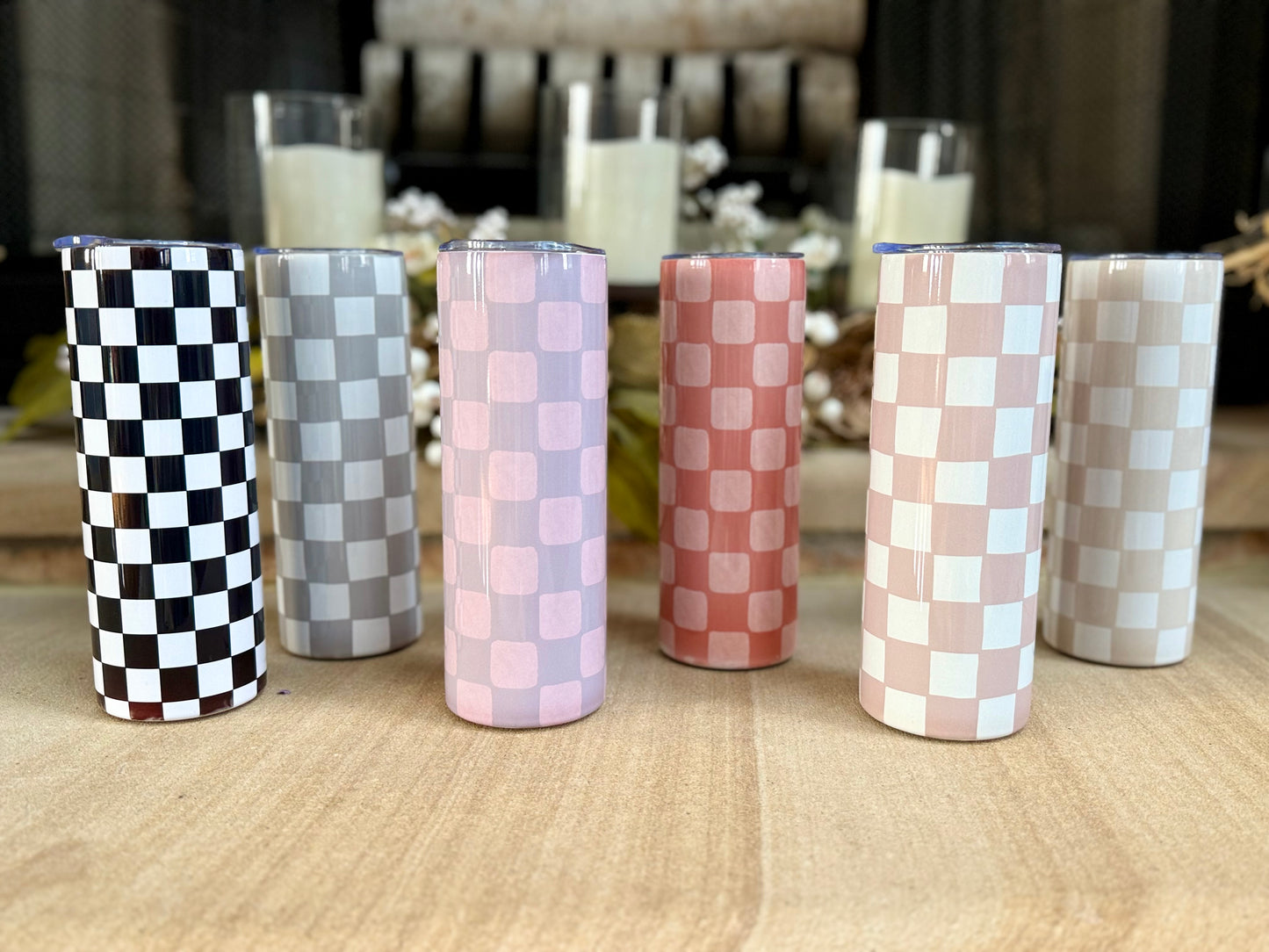 Checkered Skinny Tumbler Collection