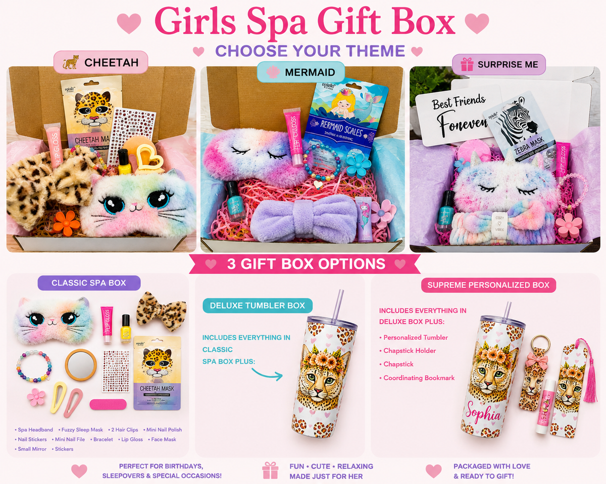 Girls Cheetah Spa Gift Box
